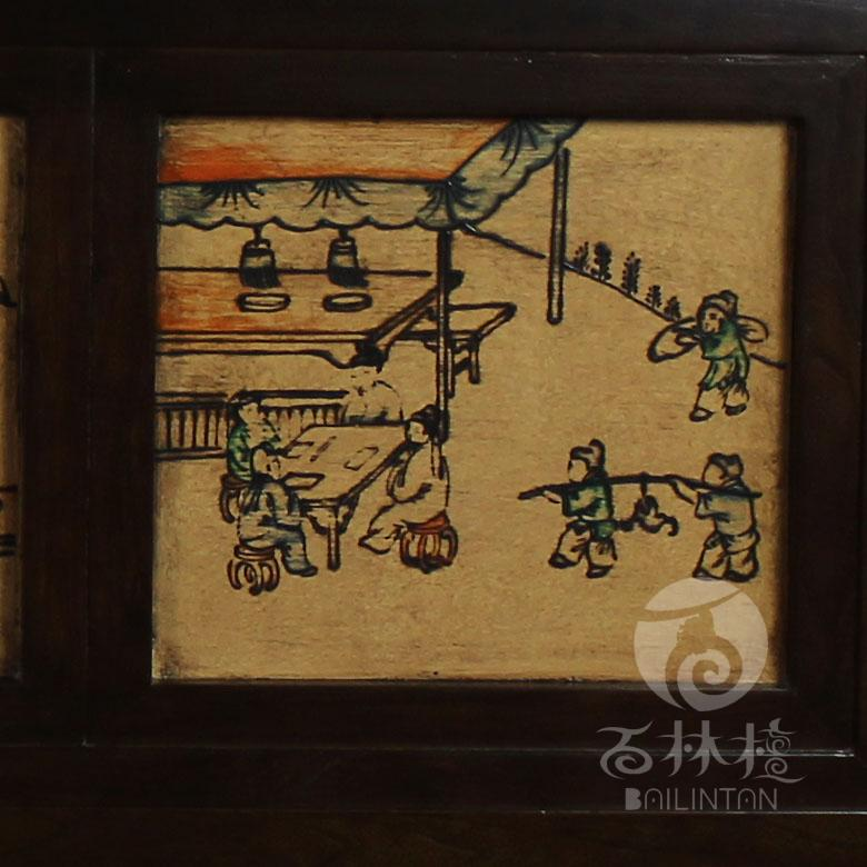 明清手绘玄关台实木 酒店家具装饰柜玄关桌仿古做旧柜子百搭实用小柜